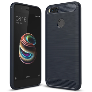 Xiaomi Mi 5x Dark Ultra Koruma Karbon Fiber Doku Silikon Kılıf-(5775)