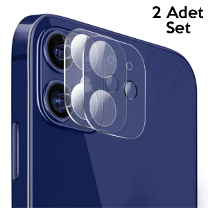 GOR İPhone 12 Mini 5.4 Best Full Tempered Cam Kamera Koruyucu 2Adet Set-(5775)
