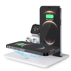 ALLY 4 in1 15W Kablosuz Hızlı Şarj Standı İPhone+İwatch+AirPods Pro Wireless-(5775)