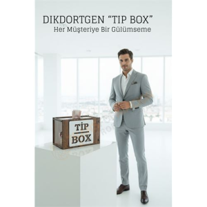 Lazer Kesim Ahşap Tip Box – Bahşiş Kutusu | 21x12x13  cm Dekoratif Kutu