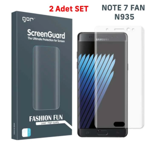 Gor Galaxy Note 7 Fan 3D Kavisli Darbe Emici Full Ekran Koruyucu 2 Adet Set-(5775)