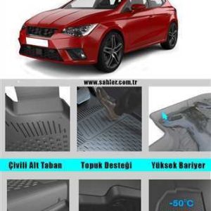 4D Paspas Havuzlu Seat Ibiza 5 (2017) 5 Prç Siyah Kutulu