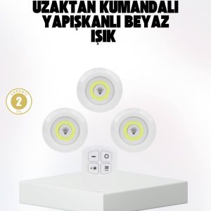 Kablosuz Gün Işığı 3’lü LED Spot Lamba Kumandalı