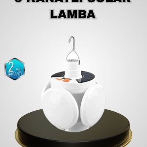 5 Kanatlı Solar Kamp Lambası – USB Şarjlı Taşınabilir IP65 Su Geçirmez Bahçe Lambası