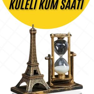 Dekoratif Eyfel Kulesi ve Kum Saati Vintage Tarzı Masa Süsü Biblo