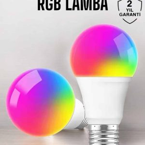 Renk Değiştirebilen RGB Işıklı Led Ampul A+Enerji 15 Watt Led Işık
