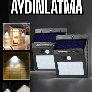 Solar Lamba Giriş Bahçe Yol Avlu Hareket Sensörlü Led Parlak Gece Su Geçirmez