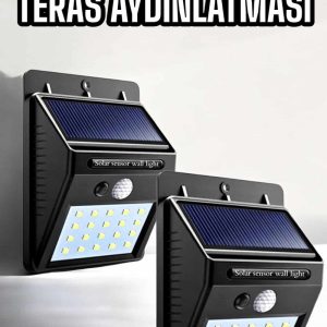Solar Güneş Enerji Panelli Sensörlü Lamba Enerji Tasarruflu