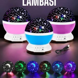 Mavi ve Mor Işıklı Projeksiyon Lambası