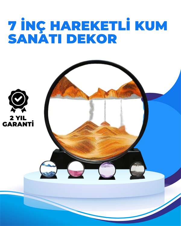 Döndürülebilir Dinamik Kum Tablosu – Stres Giderici Yüksek Kaliteli Cam ve Doğal Kum ile Sanatsal Masa Dekoru