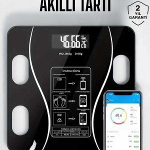 Akıllı Tartı Bluetooth Bağlantılı Yağ Ölçebilen Tartı Yeni Nesil