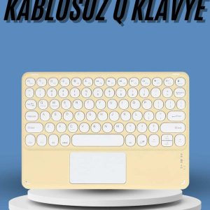 Touchpad Tüm Cihazlara Uyumlu Bluetooth Klavye Touchpad Slim Kablosuz Wifi Q Klavye