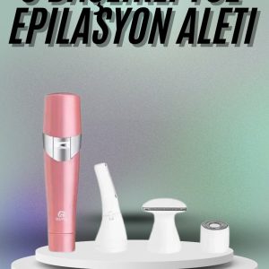 Yüz Kaş ve Tüm Vücut Epilasyon Aleti3 Başlıklı Epilatör Tüm Cilt Tiplerine Uygun