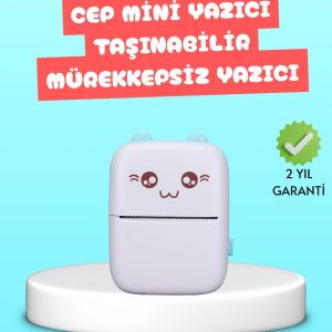 Mini Termal Yazıcı Kablosuz Taşınabilir Bluetooth Bağlantılı 200 DPI