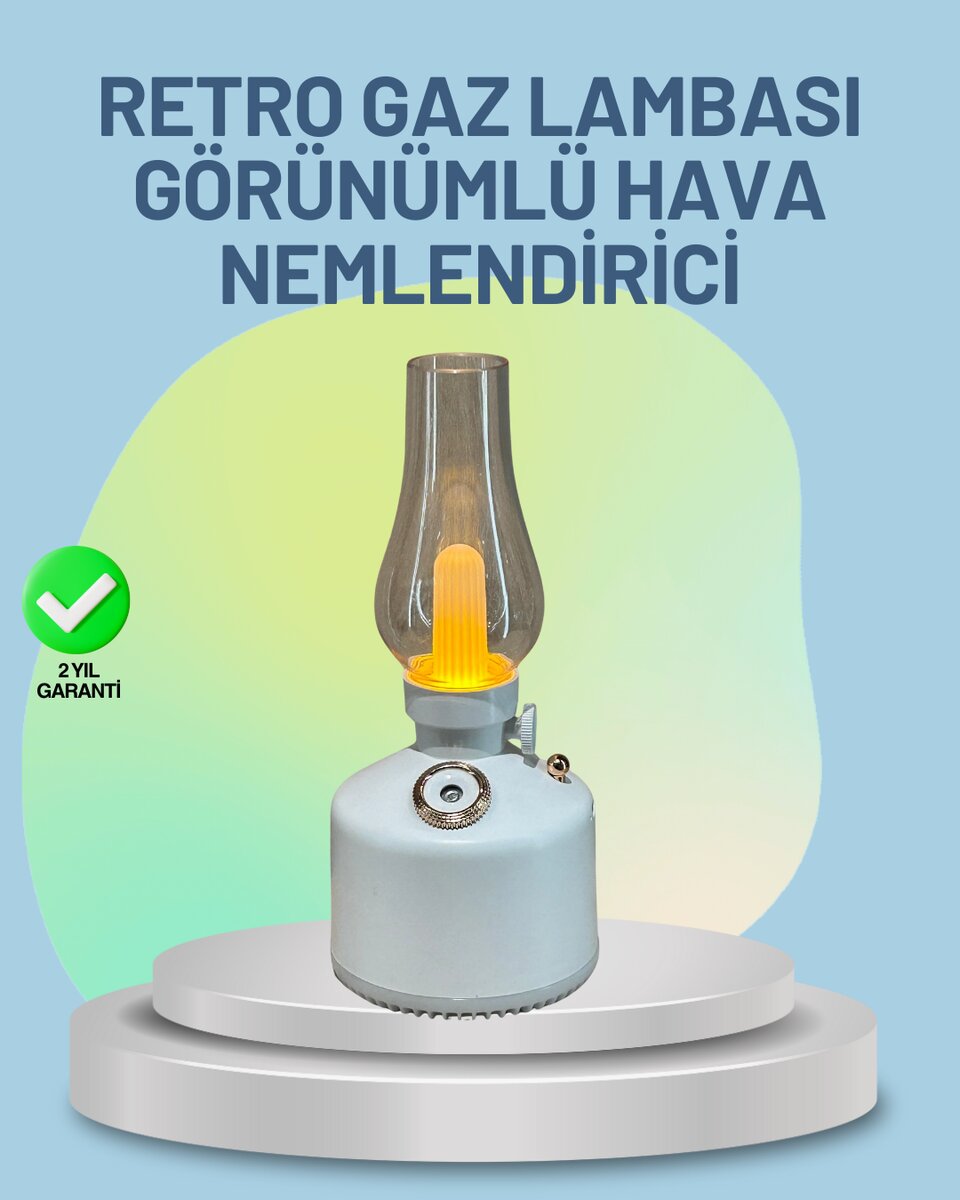 Renkli Led Işıklı Retro Gaz Lambası Aroma Terapi Mist Maker