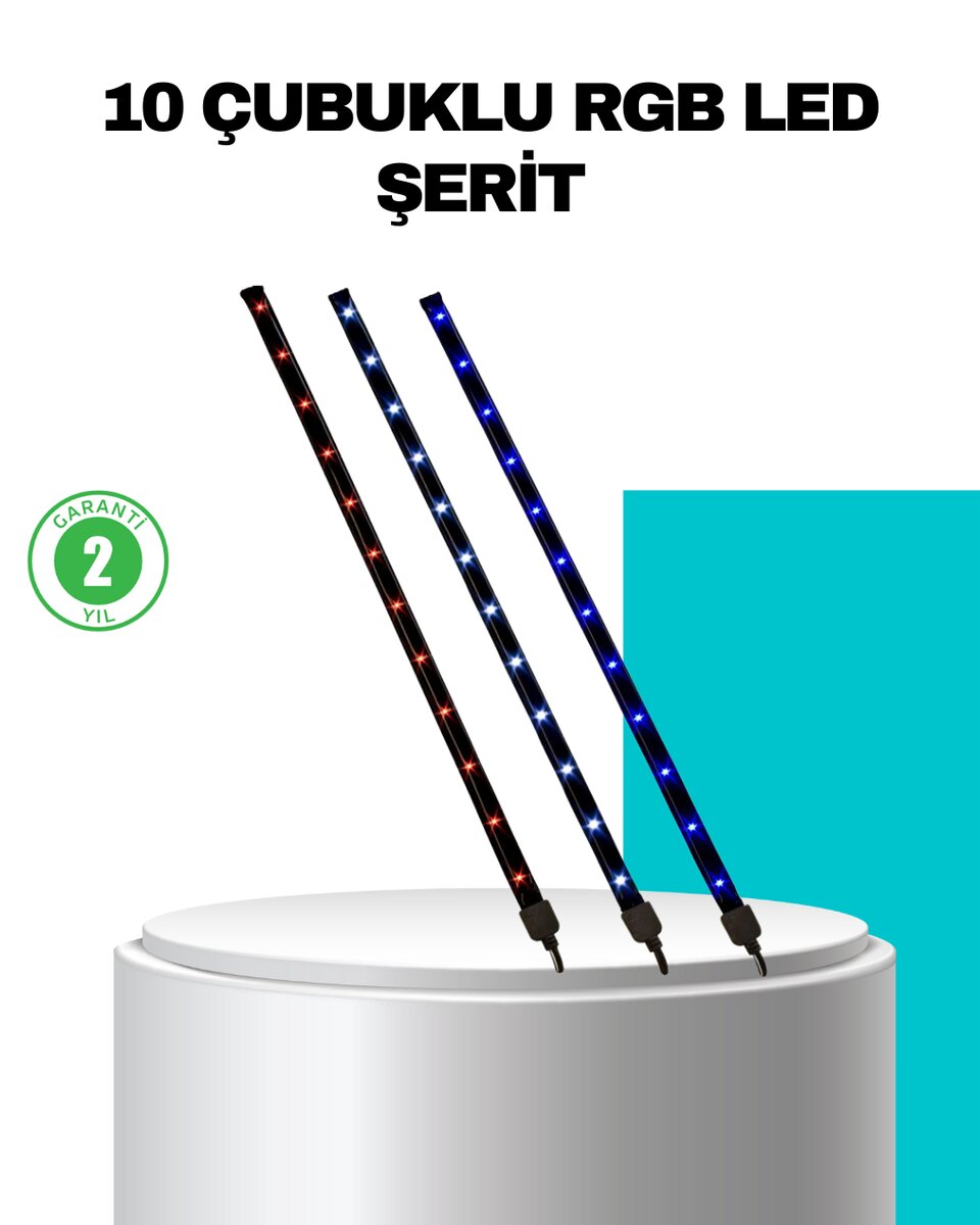 LED Meteor Yağmur Işığı 10 Adet Çubuk Kayan Yıldız Efektli