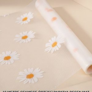 10 Metre Papatya Desenli Kolay Temizlenebilir Çekmece Matı