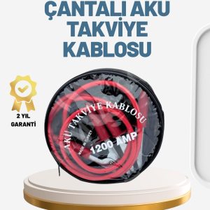 1200A Güçlü Akü Takviye Kablosu 2m Büyük Maşalı Acil Yardım