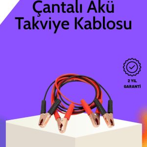 Akü Takviye Kablosu 1200A İzoleli Büyük Maşalı 2m Dayanıklı