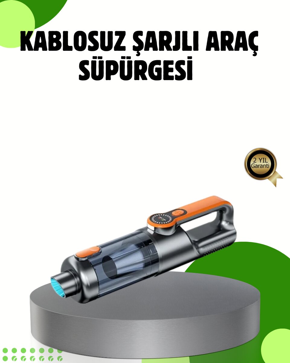 Şarjlı Kablosuz El Süpürgesi Yüksek Emiş Güçlü ve Çok Başlıklı