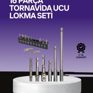 Çok Amaçlı 16lı Bits Uç Seti Dayanıklı Tornavida Adaptör