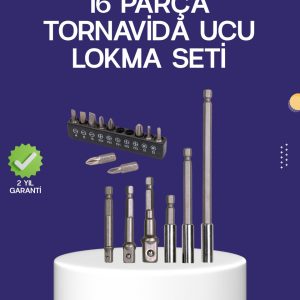 16 Parça Bits ve Adaptör Seti Vidalama Tamir Bakım Seti