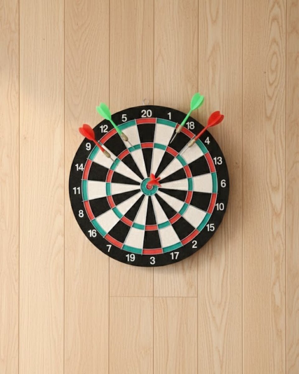 17 İnç Dart Tahtası Şık Tasarım Dayanıklı Yapı ve Dart Oku Hediyeli