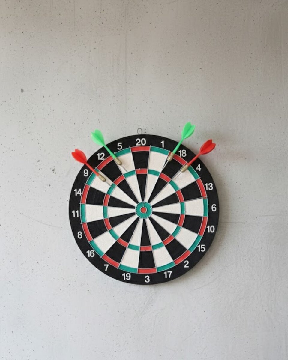 17 İnç Profesyonel Dart Tahtası Dayanıklı Yapı ve 4 Metal Dart Oku