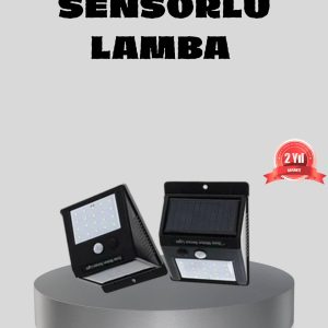 Güneş Enerjili Sensörlü Dış Mekan Duvar Lambası – 3 Modlu 2200mAh Pil 120° Algılama