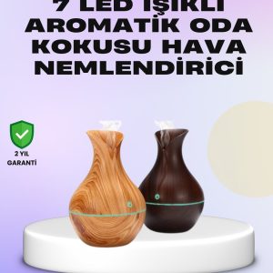 Ultrasonik Ahşap Desenli 130ml Aromaterapi Difüzör ve Hava Nemlendirici
