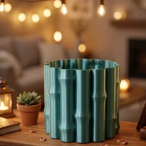 Parlak Yeşil Dekoratif Vazo Modern Tasarım Şık Masa Üstü Aksesuar