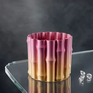 3D Dekoratif Mor Sarı Vazo Modern Tasarım Estetik Ev Aksesuarı