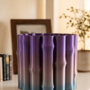 Mor Gri Dekoratif Vazo Modern Tasarım Salon Ofis Masa Üstü Aksesuar