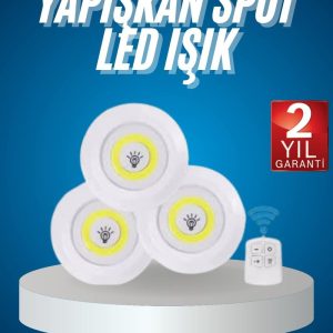 Kablosuz Pilli Işıldak  Masa Lambası Mutfak Tezgah Altı Banyo Dolabı Dolap İçi