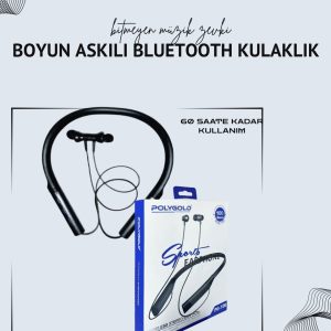 Polygold PG-100 Boyun Askılı Kablosuz Kulaklık – 200 Saat Bekleme Süresi Stereo Ses Mikrofonlu