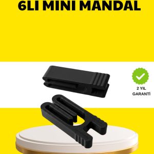 Tekrar Kullanılabilir Poşet Mandalı Siyah 6’lı Set