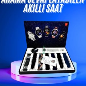 Akıllı Saat Çoklu Kordon Seçenekli Dokunmatik Ekran Nabız Sensörlü