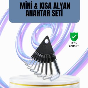 9 Parça Alyan Anahtar Seti Altıgen Uçlu Mobilya ve Tamir İçin