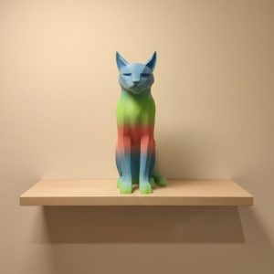 Pastel Rainbow Kedi Figürü Masa ve Raf Üstü Ev Dekorasyonu