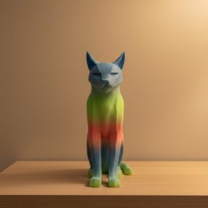 Açık Rainbow Kedi Biblo Modern Salon ve Raf Dekoru