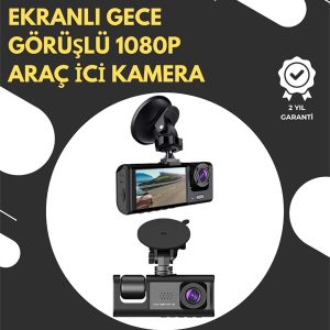 G-Sensör ve Hareket Algılama Destekli 1080p Araç İçi Güvenlik Kamerası