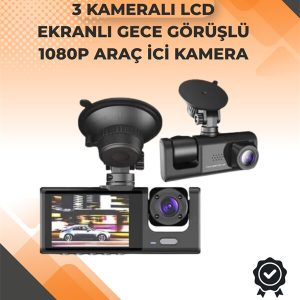 3 Kameralı Dashcam Sistem – Geri Görüş Yardımı Park Koruması ve G-Sensör