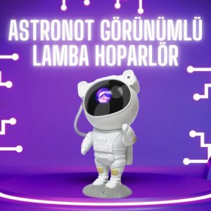 Astronot Şeklinde Bluetooth Hoparlör Gökyüzü Kumandalı Aydınlatma Lamba