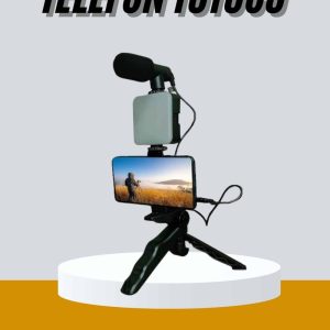 Tripod Telefon Tutucu Kumandalı Mikrofon Led Işık Vlog Video Kayıt