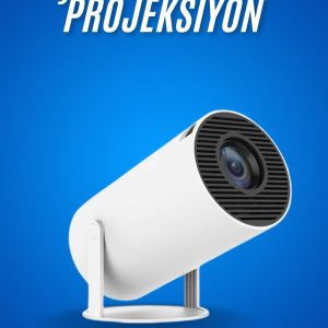Sinema Projektörü Android HDMI USB WİFİ Ses Çıkışlı Ayaklı Projeksiyon Taşınabilir