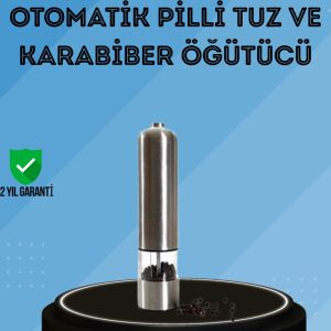Pilli Baharat Değirmeni Karabiber Tuz ve Baharat Öğütücü