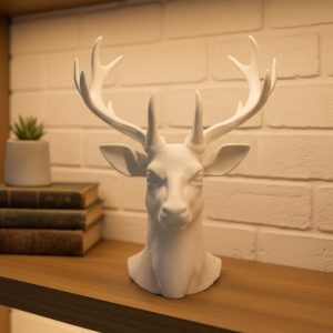 Dekoratif Beyaz Geyik Biblo Salon ve Raf Dekoru