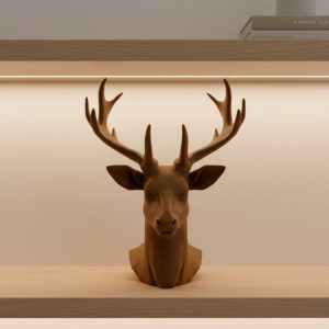 Dekoratif Kahverengi Geyik Biblo Salon ve Raf Dekoru