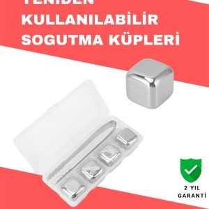 Hızlı Soğutma Özellikli Paslanmaz Metal Buz Küpü Takımı