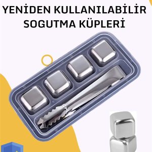 Paslanmaz Metal Buz Küpleri-Çok Amaçlı Kullanıma Uygun